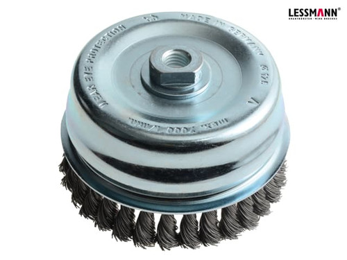 Lessmann - Knot Cup Brush 125mm M14 x 0.50 Steel Wire*