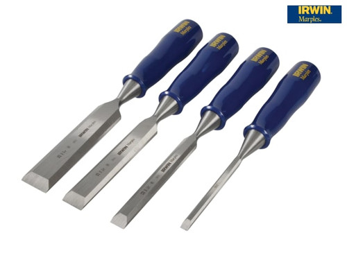 IRWIN Marples - M444 Bevel Edge Chisel Blue Chip Handle Set of 4