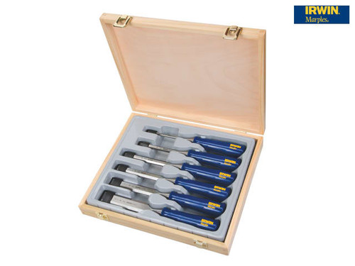 IRWIN Marples - M444 Bevel Edge Chisel Blue Chip Handle Set of 6