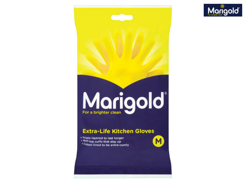 Marigold - Extra-Life Kitchen Rubber Gloves - Medium (6 Pairs)