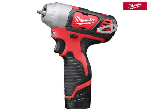Milwaukee - M12 BIW14-202C Sub Compact 1/4in Impact Wrench 12V 2 x 2.0Ah Li-Ion