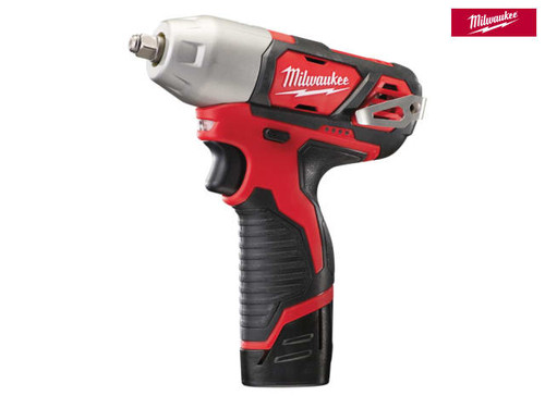 Milwaukee - M12 BIW38-202C Compact 3/8in Impact Wrench 12V 2 x 2.0Ah Li-Ion