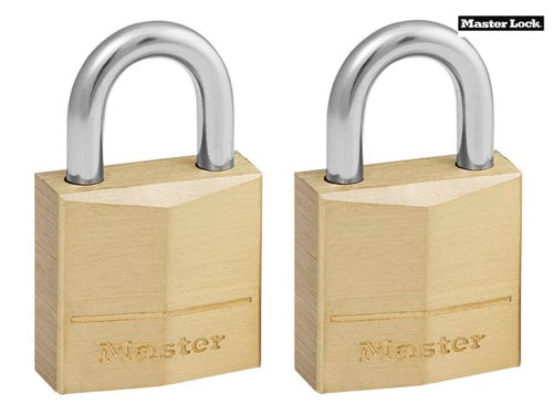 Master Lock - Solid Brass 20mm Padlock 3-Pin - Keyed Alike x 2