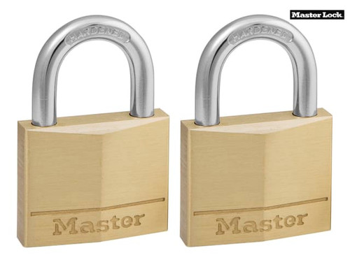 Master Lock - Solid Brass 40mm Padlock 4-Pin - Keyed Alike x 2