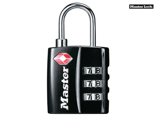 Master Lock - TSA 3 Digit Combination Black Finish 30mm Padlock