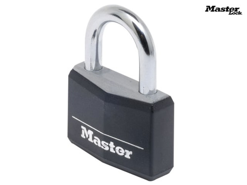 Master Lock - Aluminium Black Vinyl Cover 50mm Padlock 4-Pin