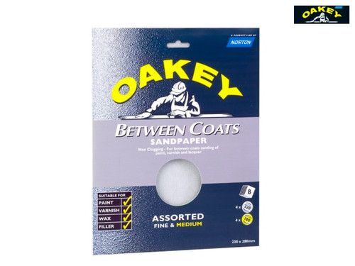 Oakey - Between Coats Silicon Carbide Sanding Sheets 230 x 280mm Super Fine 320g (3)