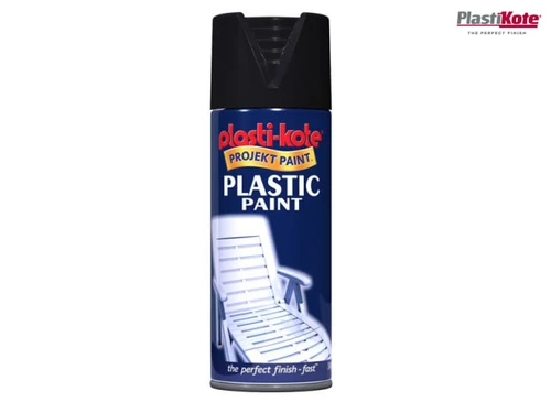PlastiKote - Plastic Paint Spray Black Gloss 400ml