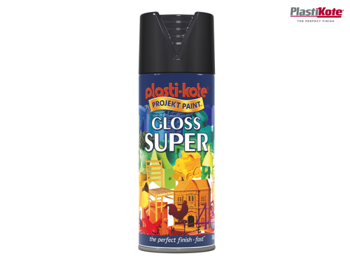 PlastiKote - Super Gloss Spray Black 400ml