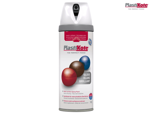 PlastiKote - Twist & Spray Gloss White 400ml