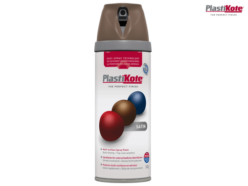 PlastiKote - Twist & Spray Satin Chocolate Brown 400ml