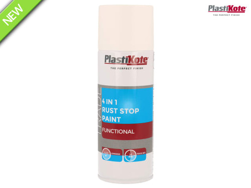 PlastiKote - Trade 4-in-1 Rust Stop Spray Paint White 400ml