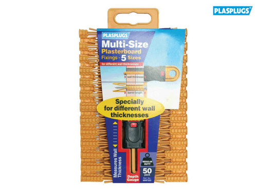Plasplugs - Multi-Size Plasterboard Fixings (50)