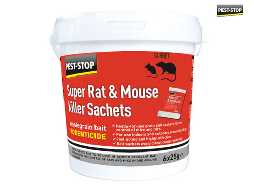 Pest-Stop Systems - Super Rat & Mouse Killer Sachets (Tub of 6)