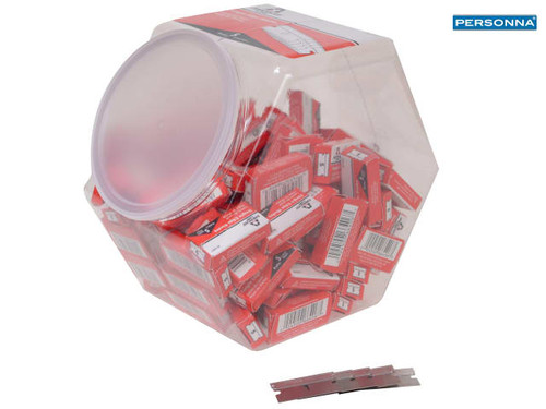 Personna - Regular-Duty Single Edge Razor Blades 100 Packs of 5 Blades in Jar