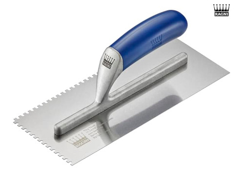 Ragni - R319-4 Tiler's Trowel U 4mm Notches Edge Plastic Handle 11 x 4.3/4in