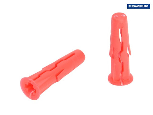 Rawlplug - Red Uno Plugs 6mm x 28mm Pack of 1000