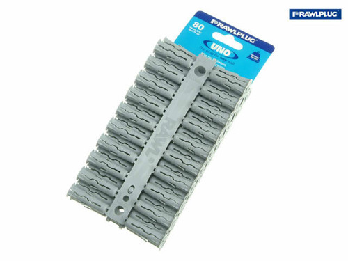 Rawlplug - Grey Uno Plugs 10mm x 36mm Card of 80