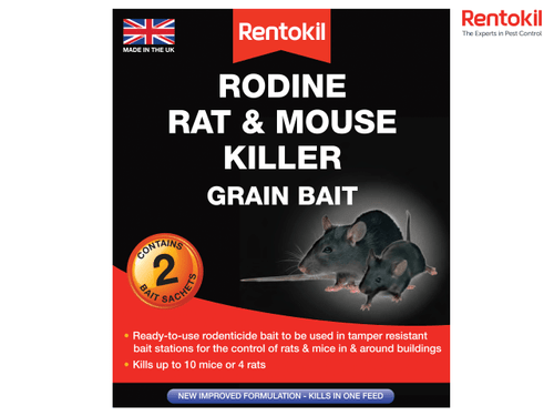 Rentokil - Rodine Rat & Mouse Killer Grain Bait 2 Sachets