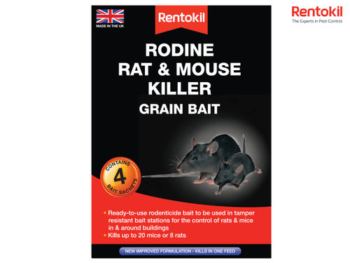 Rentokil - Rodine Rat & Mouse Killer Grain Bait 4 Sachets