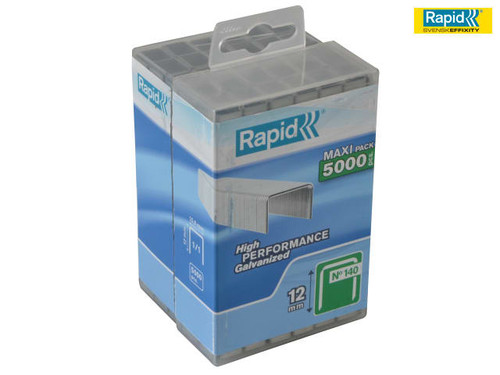 Rapid - 140/12 12mm Galvanised Staples Poly Pack 5000