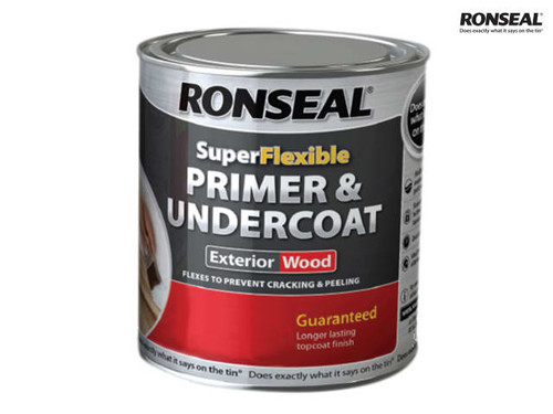 Ronseal - Super Flexible Wood Primer & Undercoat Grey 750ml