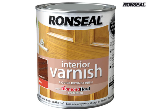 Ronseal - Interior Varnish Quick Dry Gloss Dark Oak 750ml