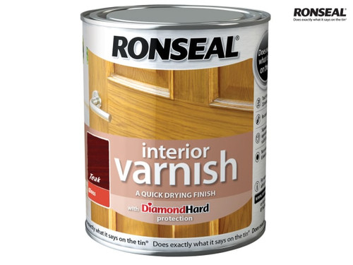 Ronseal - Interior Varnish Quick Dry Gloss Teak 750ml
