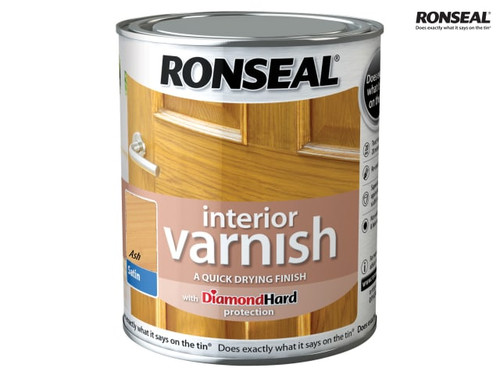Ronseal - Interior Varnish Quick Dry Satin Ash 750ml