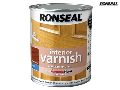 Ronseal - Interior Varnish Quick Dry Satin Medium Oak 750ml