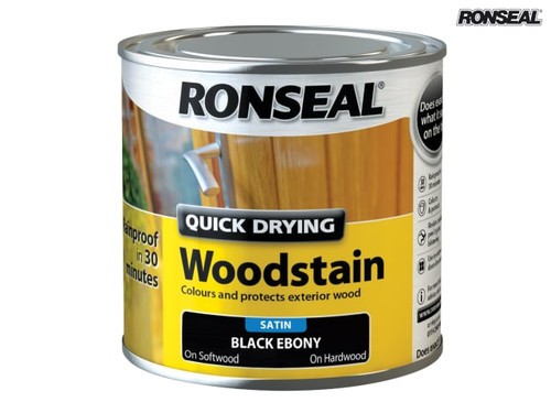 Ronseal - Quick Drying Woodstain Satin Ebony 250ml