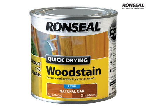 Ronseal - Woodstain Quick Dry Satin Natural Oak 250ml