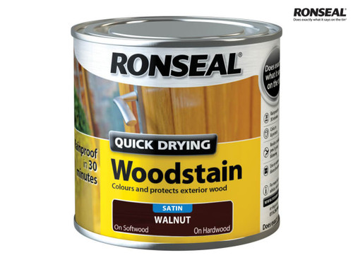 Ronseal - Quick Drying Woodstain Satin Smoked Walnut 250ml