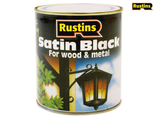 Rustins - Satin Black Paint Quick Drying 250ml