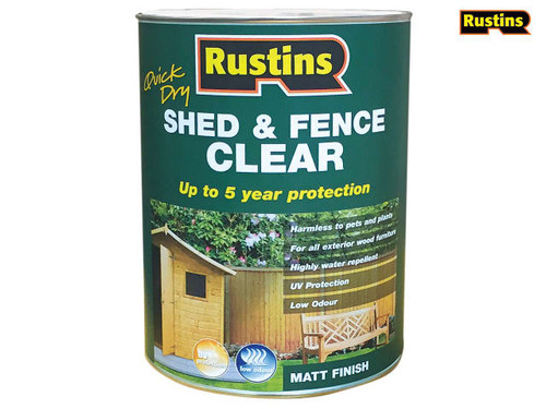 Rustins - Quick Dry Shed and Fence Clear Protector 1 Litre