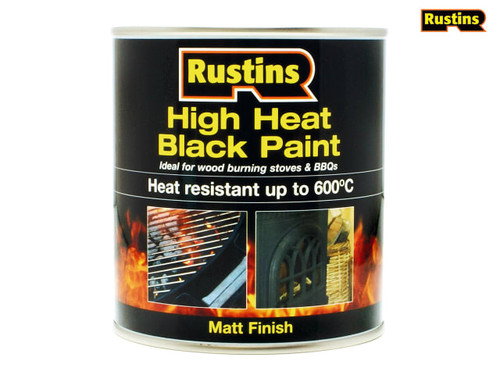 Rustins - High Heat Paint 600°C Black 250ml