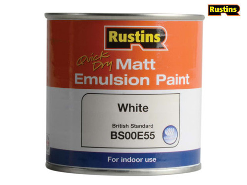 Rustins - Quick Dry Matt Emulsion Paint White 250ml