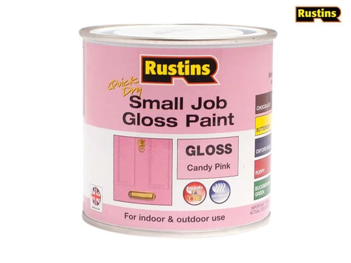 Rustins - Quick Dry Small Job Gloss Paint Candy Pink 250ml