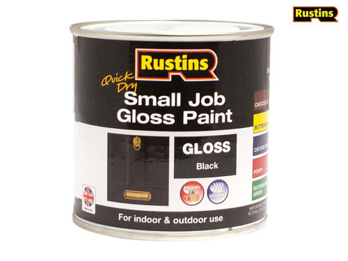 Rustins - Quick Dry Small Job Gloss Paint Black 250ml
