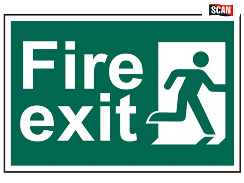 Scan - Fire Exit Man Running Right - PVC 300 x 200mm