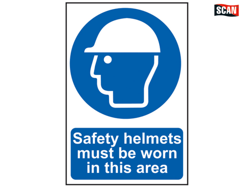 Scan - Safety Helmets Must Be Worn In This Area - PVC 400 x 600mm