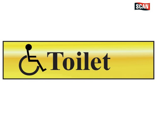 Scan - Disabled Toilet - Polished Brass Effect 200 x 50mm