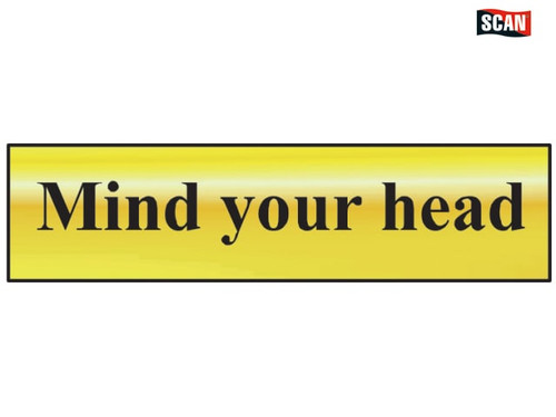 Scan - Mind Your Head - Polished Brass Effect 200 x 50mm