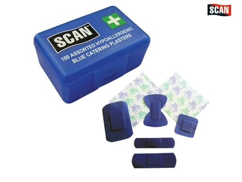 Scan - Hypoallergenic Blue Plasters 100 Assorted