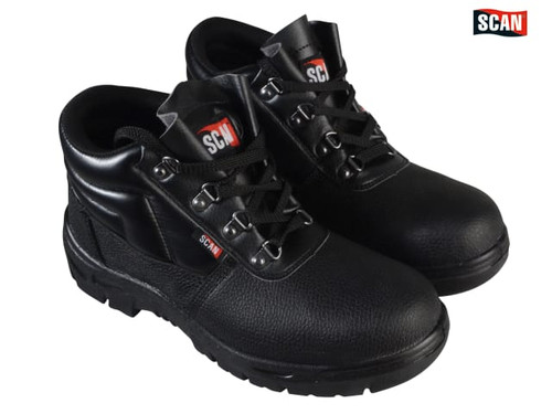 Scan - 4 D-Ring Chukka Black Safety Boots UK 10 Euro 44