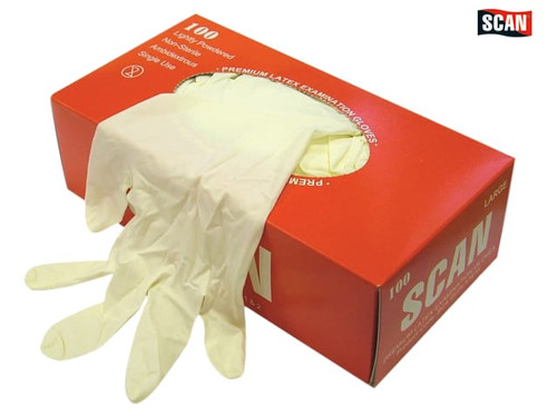 Scan - Latex Examination Gloves Large (Box of 100)