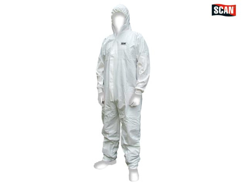 Scan - Chemical Splash Resistant Disposable Coverall White Type 5/6 M (36-39in)