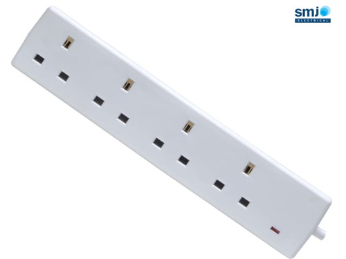 SMJ - Extension Lead 240 Volt 4 Way 13A 2 Metre Neon