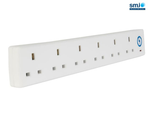 SMJ - Extension Lead 240 Volt 6 Way 13A Surge Protection 2 Metre
