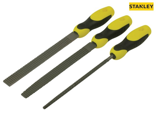 Stanley Tools - Rasp Set 3 Piece Round   1/2 Round  Flat 200mm (8in)